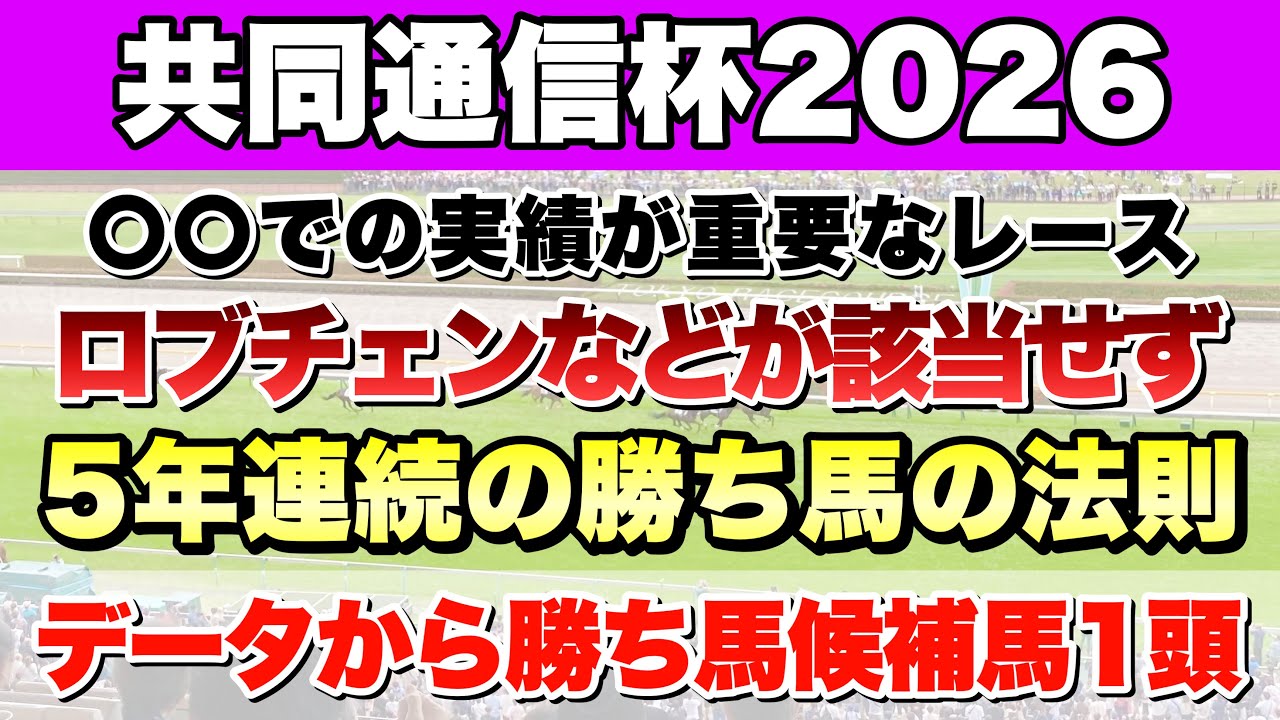 【共同通信杯2026】データから導き出される好走馬!!5年続く法則とは!?【データ予想】