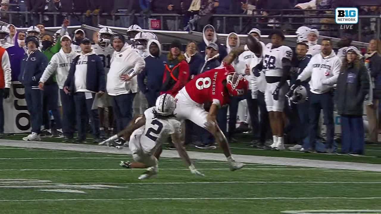 KJ Duff's UNBELIEVABLE ONE-HANDED CATCH vs. Penn State | Rutgers Football