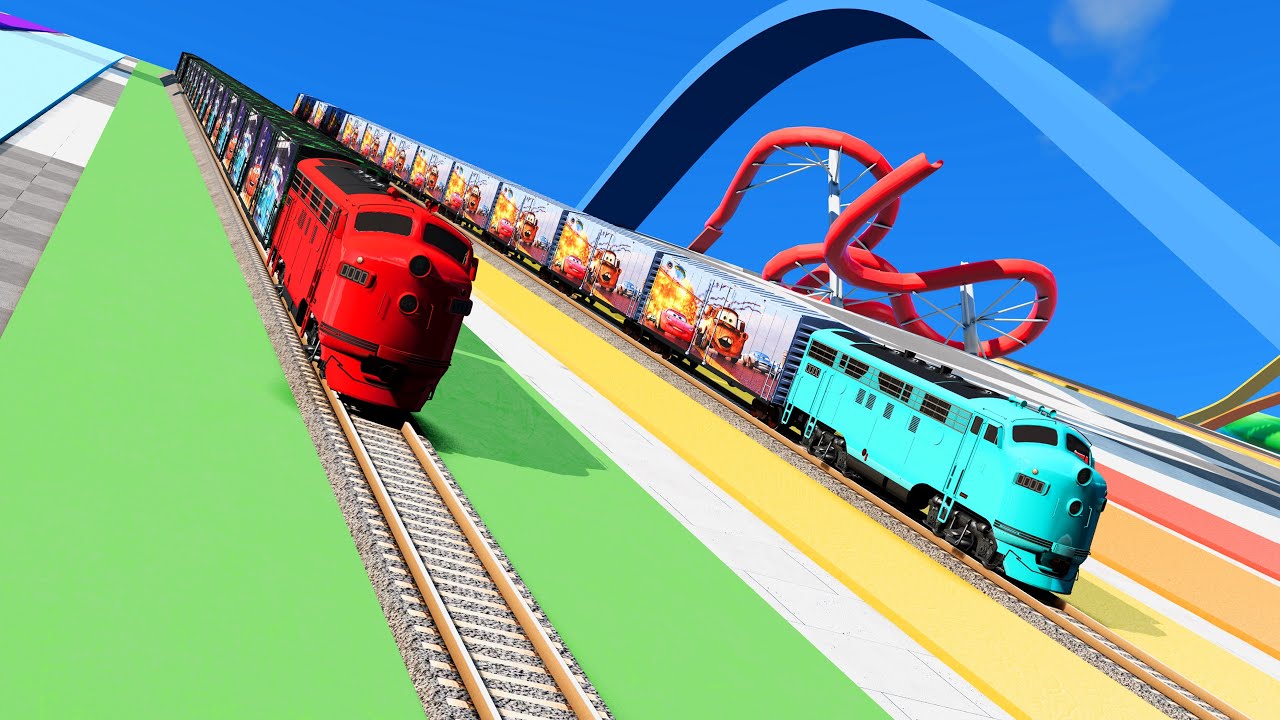 🚂Train vs High Speed😱Slide Track Crashes | BeamNG.Drive | Part-3