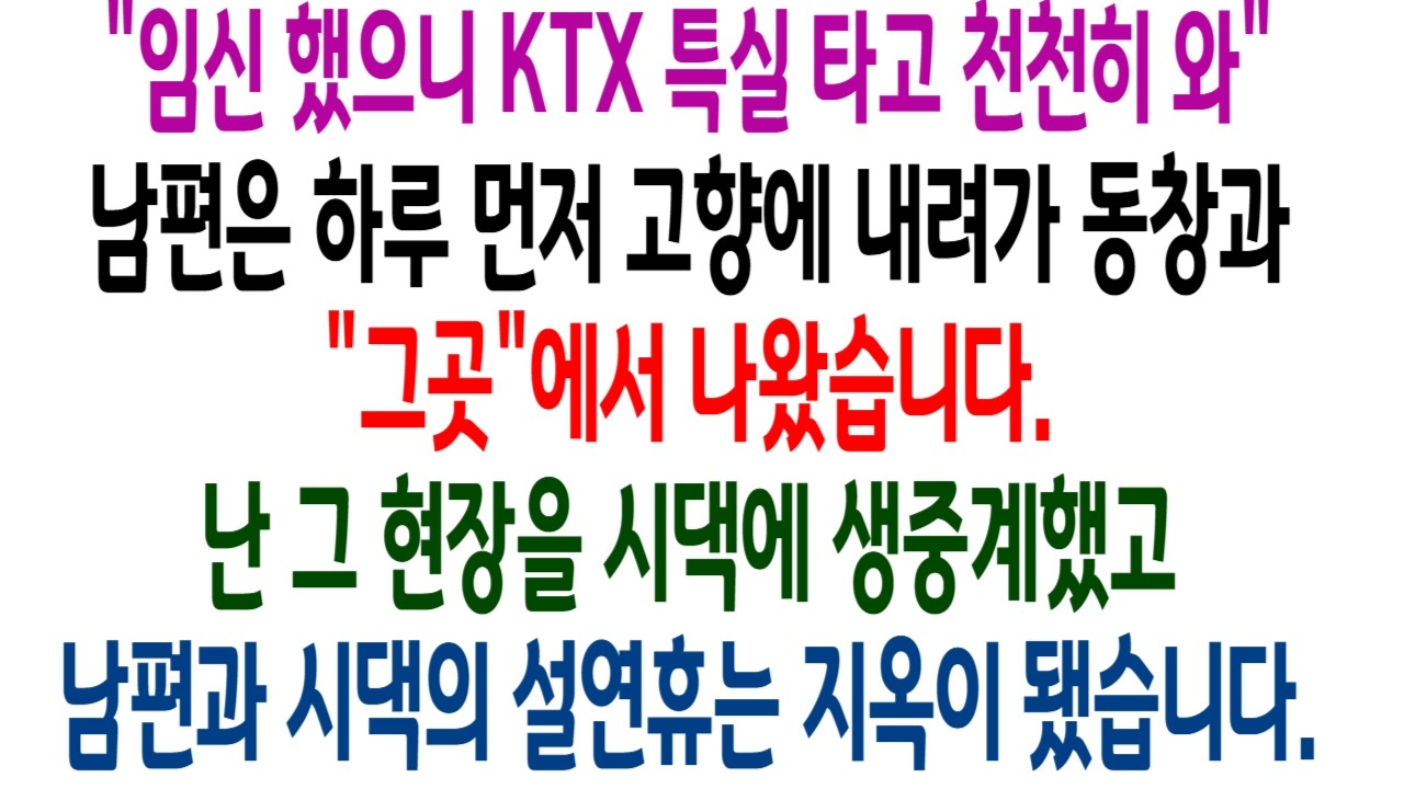 “임신했으니 KTX 특실 타고 천천히 와.” 남편은 하루 먼저 내려가 고향 동창과 그곳에서 나왔고, 난 그 현장을 시댁에 생중계했고, 남편과 시댁의 설연휴는 지옥이 됐습니다.