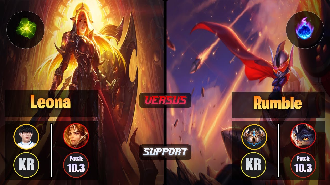 Hoit LEONA (Support) [Aftershock] VS RUMBLE - Challenger KR Patch 10.3