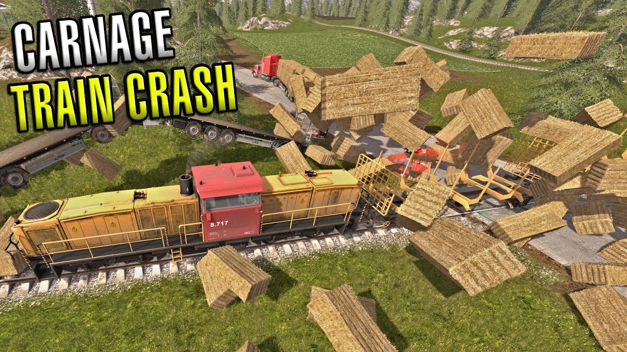 TRAIN CRASH CARNAGE | BALES GO FLYING!