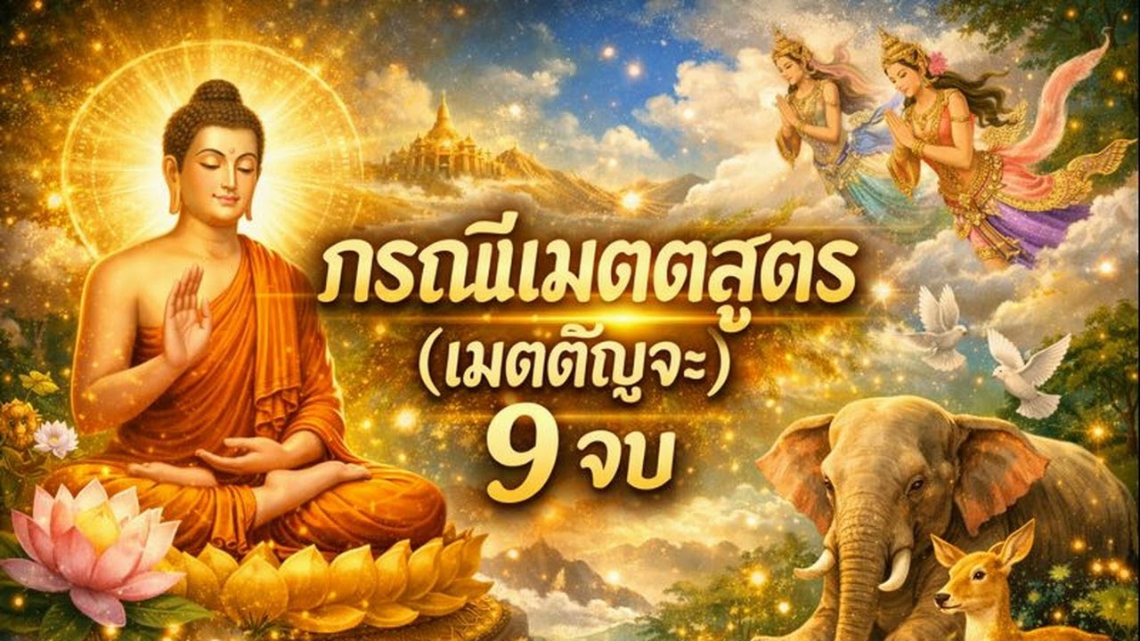 เพลงเมตตัญจะ 9 จบ (บทแผ่เมตตาใหญ่) เป็นที่รักของเทวดาและมนุษย์ #สวดมนต์ก่อนนอน