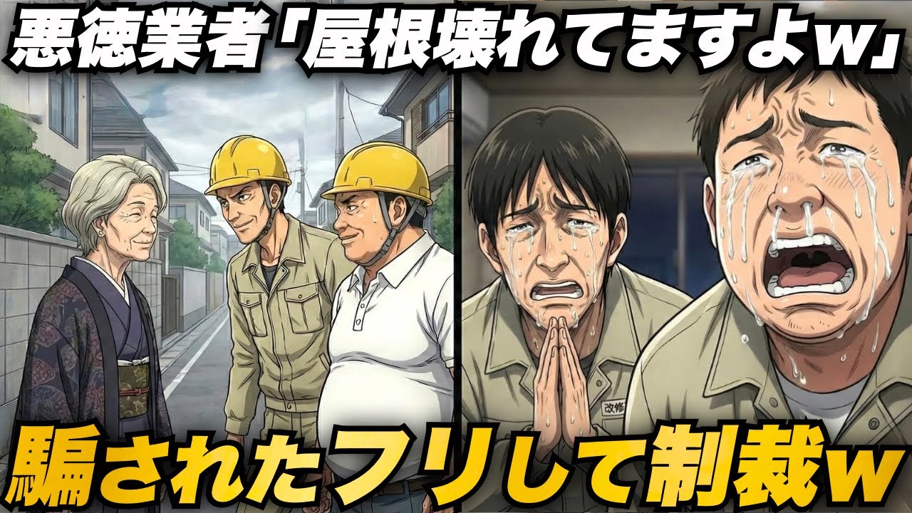 悪徳業者「屋根が壊れてますよw」65歳元法務局員「あら本当？」→騙されたフリして悪徳業者に復讐した結果w【60代・70代】【シニアライフ】