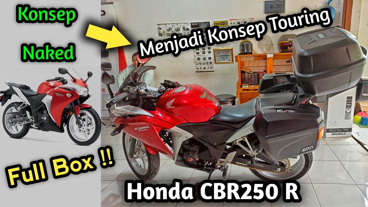 Modifikasi Honda CBR250R motor sport menjadi Konsep Touring | Box Givi E43NTL E22NS Klakson Hella