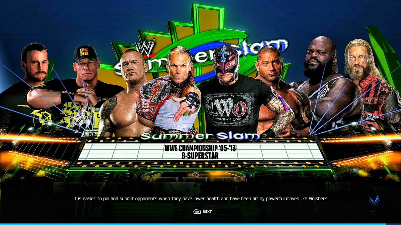 Jeff Hardy Vs Rey Mysterio Vs Randy Orton Vs Batista Vs Edge Vs Mark Henry Vs Punk Vs John Cena 