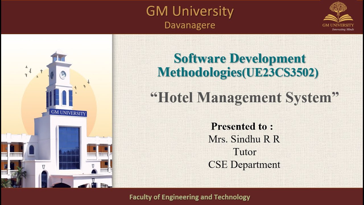 Software Development Methodologies-UE23CS3502 | SRS document on Hotel Management System🏩