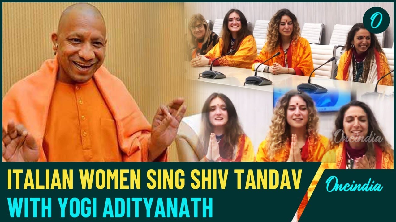 Mahakumbh 2025: Italian Women Sing Bhajans, Shiva Tandav & Ramayan With U.P CM Adityanath | Video