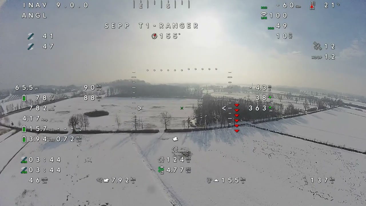 HEEWING T1 Twin Erstflug INAV9 Brille mit OSD 25 1 2026