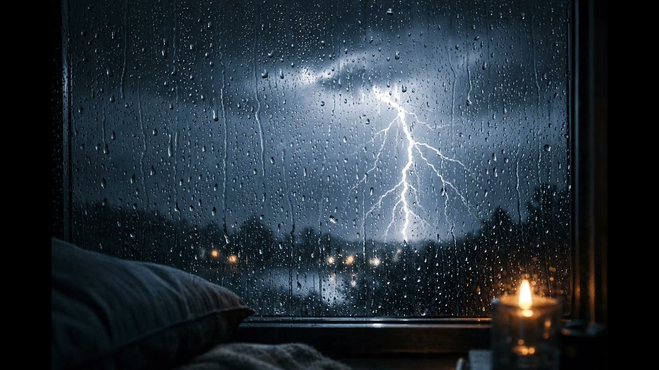 Heavy Rain & Distant Thunder Sounds for Deep Sleep, Relax, Study | 2 Hours