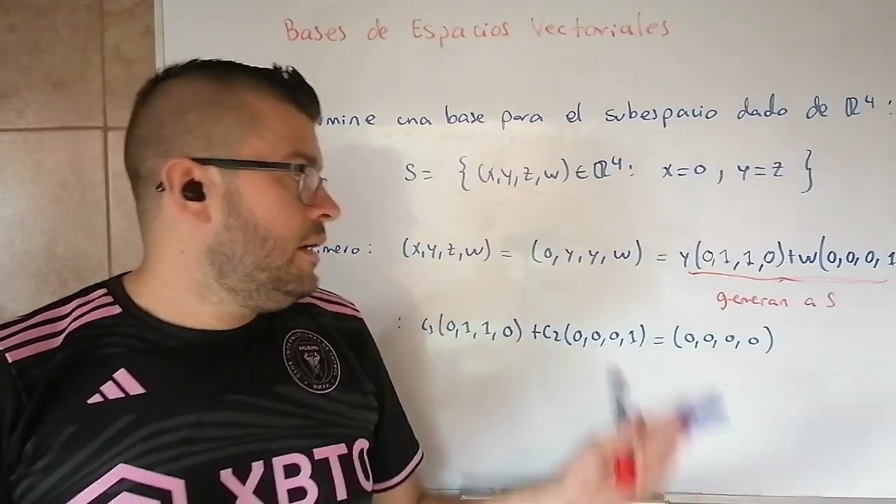 Ejemplo sencillo de cómo calcular una base de un subespacio vectorial de IR^{4}.
