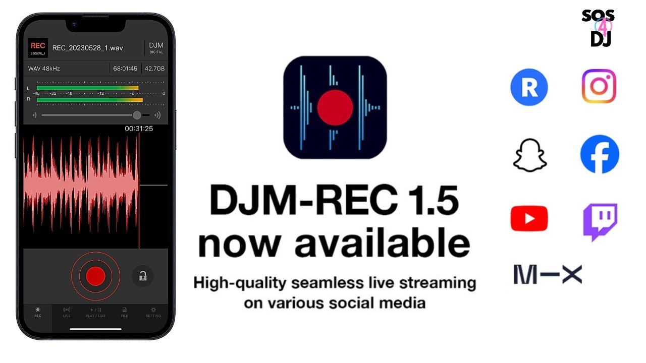 Pioneer DJM REC 1.5 Live Streaming ovunque