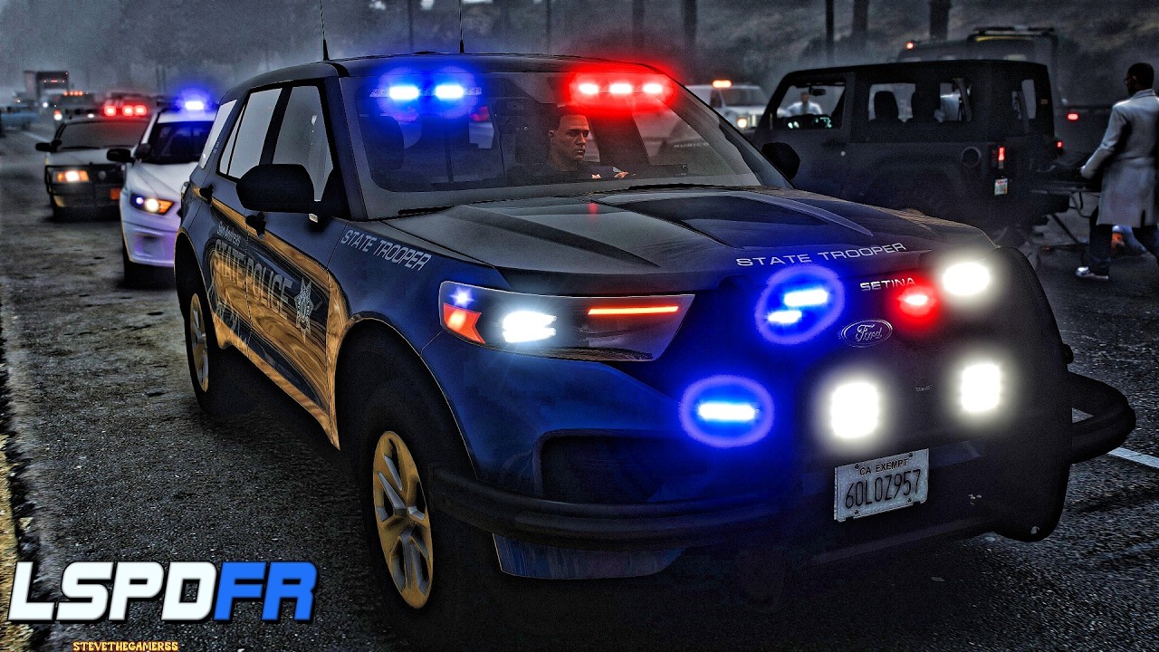 🚔 GTA 5 LSPDFR | Highway Patrol Rainy Day Shift 🌧️ | Testing the New Patrol Pack!