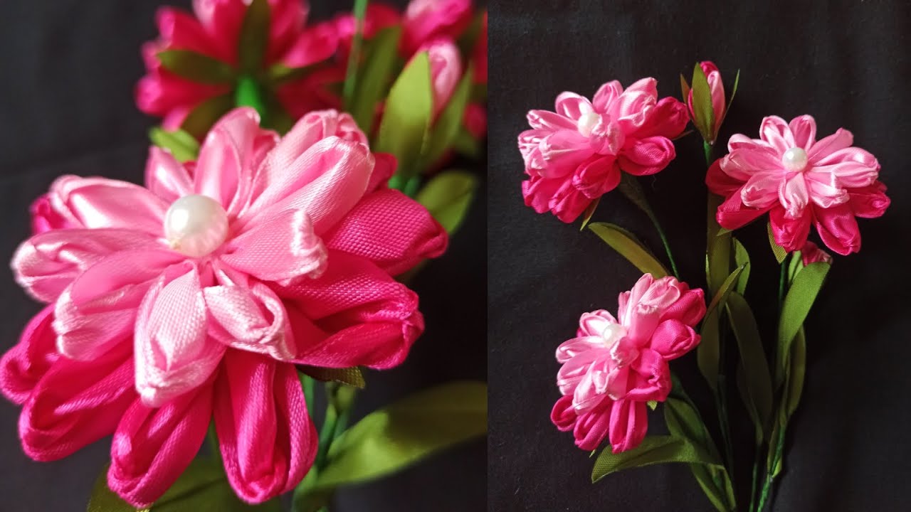 DIY Ribbon Flowers || Bunga dari Pita Satin untuk Hiasan Meja