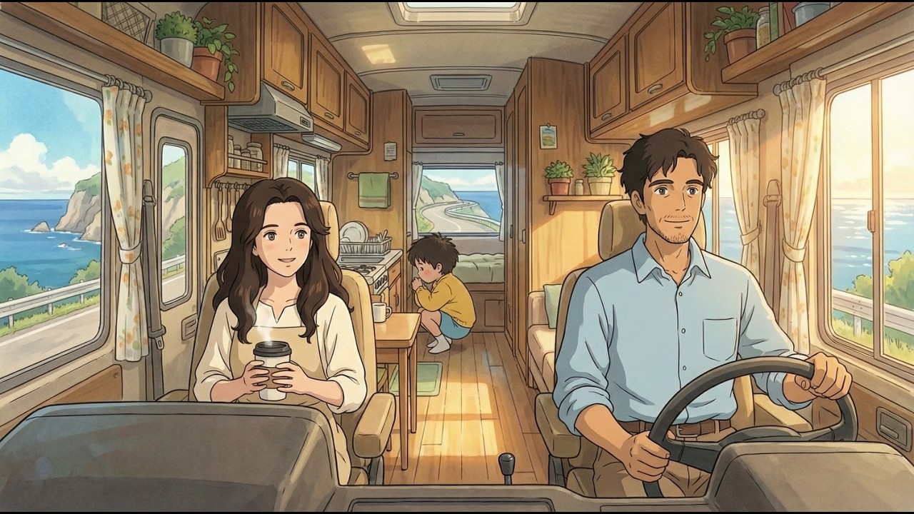 A Cozy Family Trip in Our Mobile Home | Ghibli-Inspired ASMR