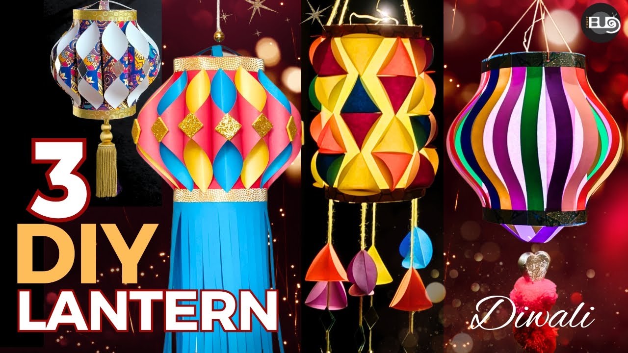 3 Ideas💥 DIY Akash Kandil Making at Home for Diwali | Diwali Home Decor | How to Make Easy Lantern |