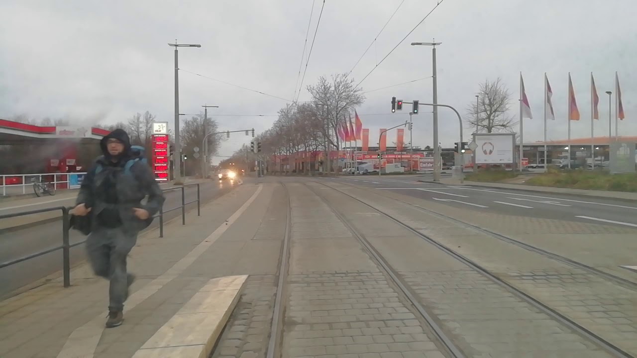 Straßenbahn mitfahrt Leipzig Linie 16