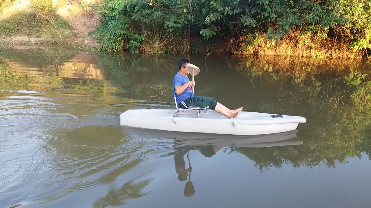 testando o caiaque de isopor no Rio