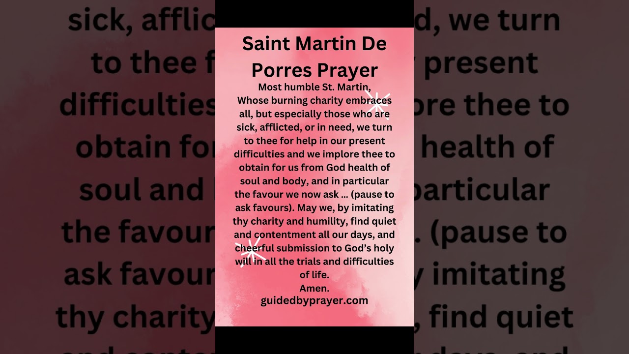 Saint Martin de Porres Prayer