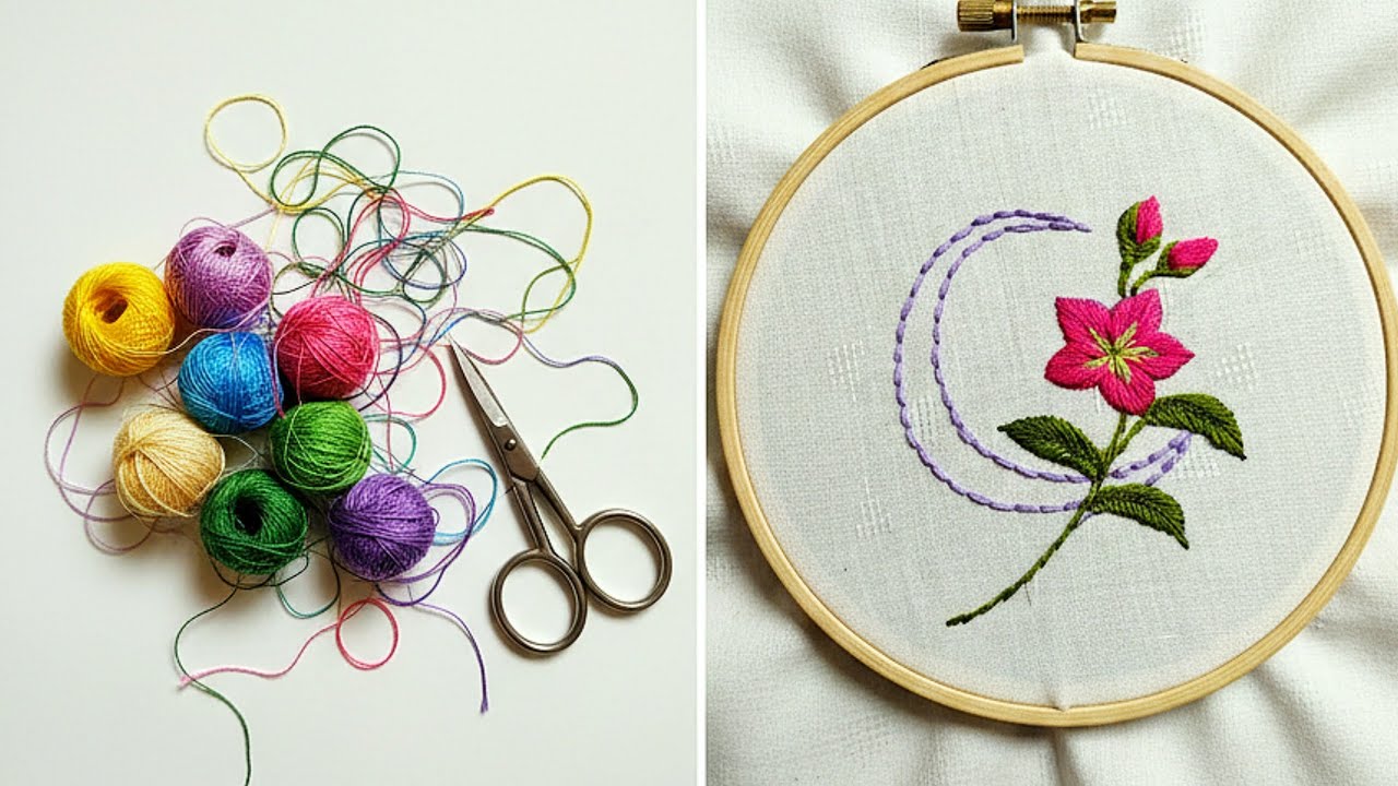 Easy Flower Embroidery Tutorial Step by Step | Stunning Hand Embroidery Design 
