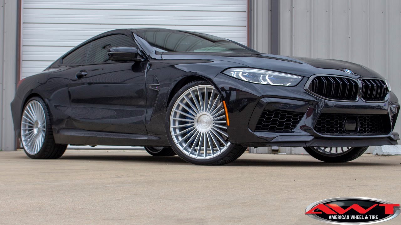 AWTHTX - Black 2021 BMW M8 Rolling On Silver Machined 22