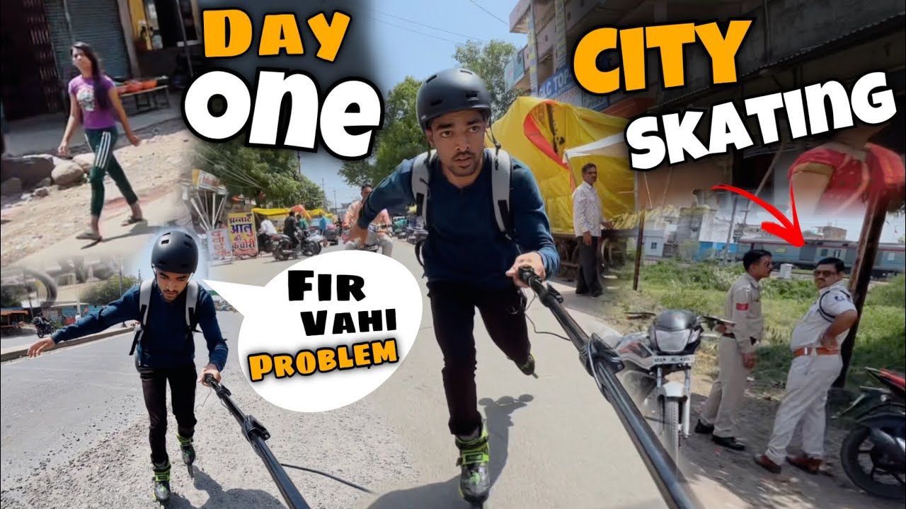 Day One Of City Skating 😀// Yaha Bhi Vahi Problem // Skate Riding Video