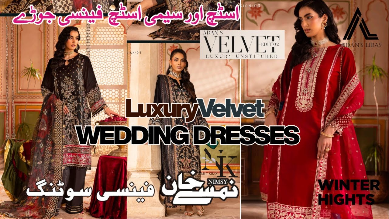 Premium Pakistani Velvet Fancy Suits | Nimsy Fancy Suitings | Luxury Branded Fancy Party Wear