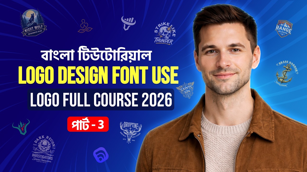Logo Design Font USE - Logo Design Bangla Tutorial Part-3 #logo #logodesign