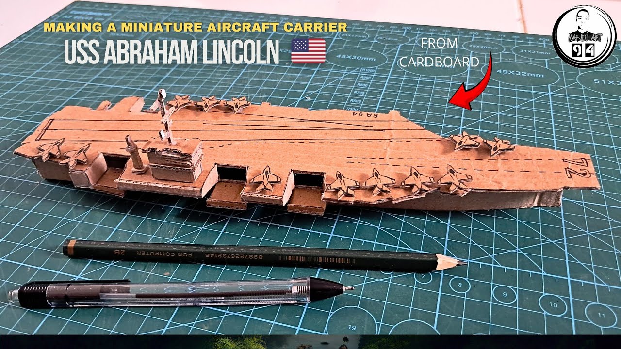 Изготовление миниатюрного авианосца из картона || USS Abraham Lincoln