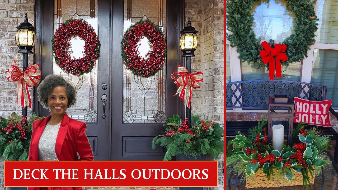 Decorating The Front Porch For Christmas In RED