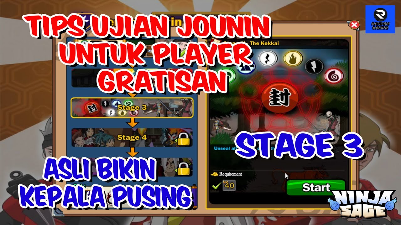 Ninja Sage - Tips Ujian Jounin STAGE 3, Hoki atau emang bisa ges ya