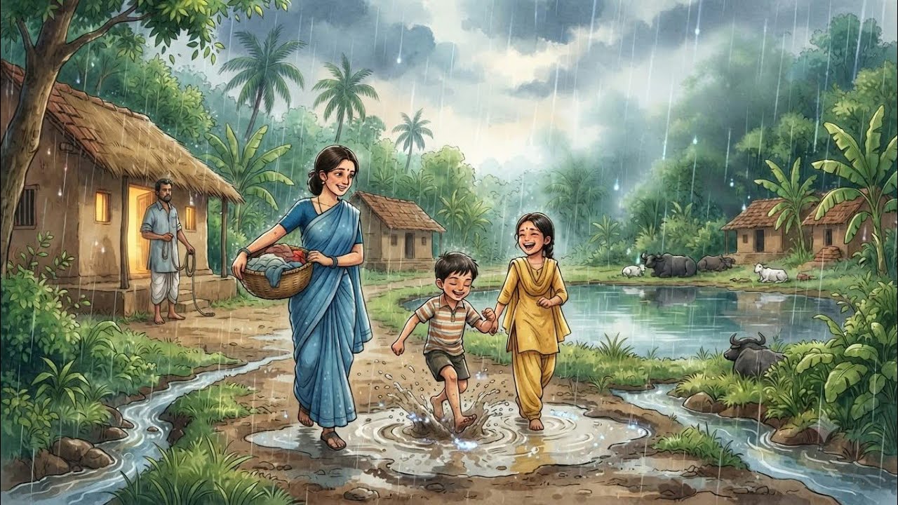 90s Indian Village Life 🌧️ A Sweet Story of the Village in the Rain | 2D Animation | 90s Nostalgia