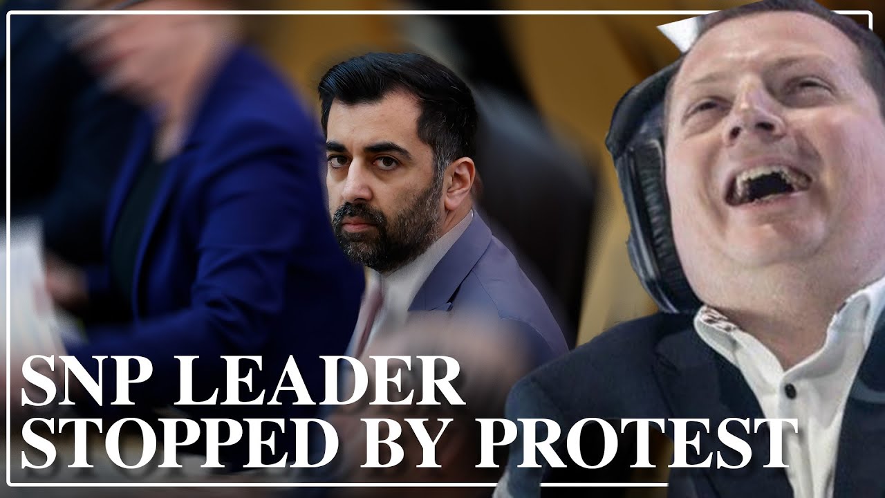 SNP leader struggles as FMQs is stopped by protestors
