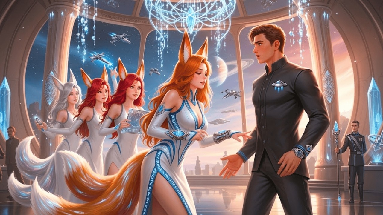 Ludzki weteran na galaktycznej gali—Piękne córki Królowej Lisów chcą następny taniec.