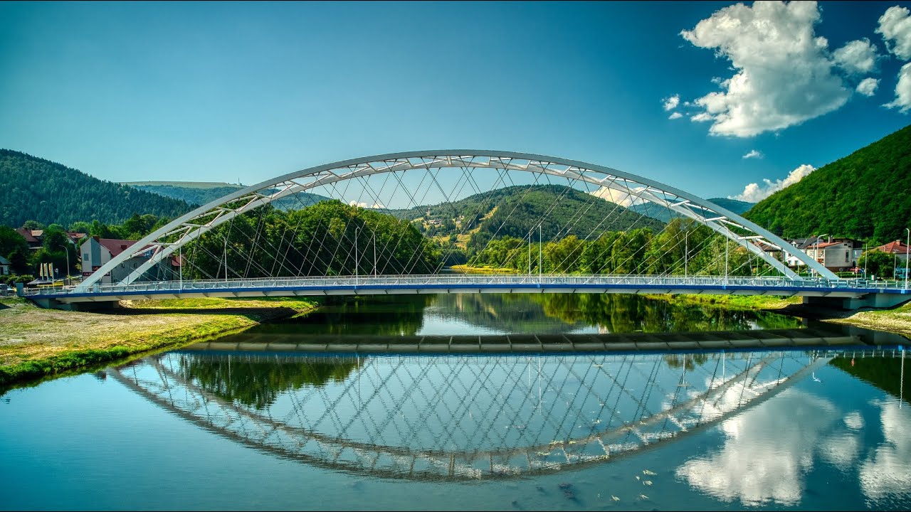 Budowa mostu w Porąbce kwiecień 2023 - lipiec 2024