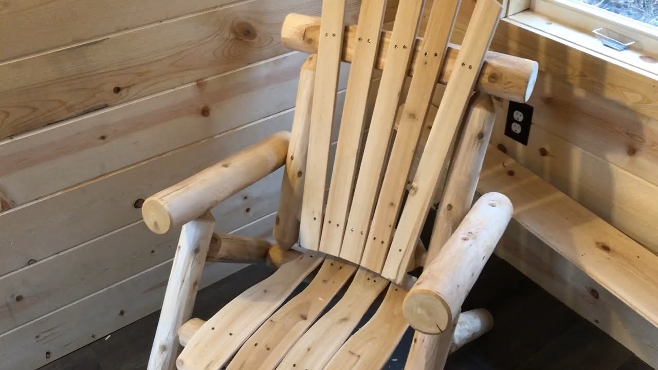 Cedar log chair, for the cabin