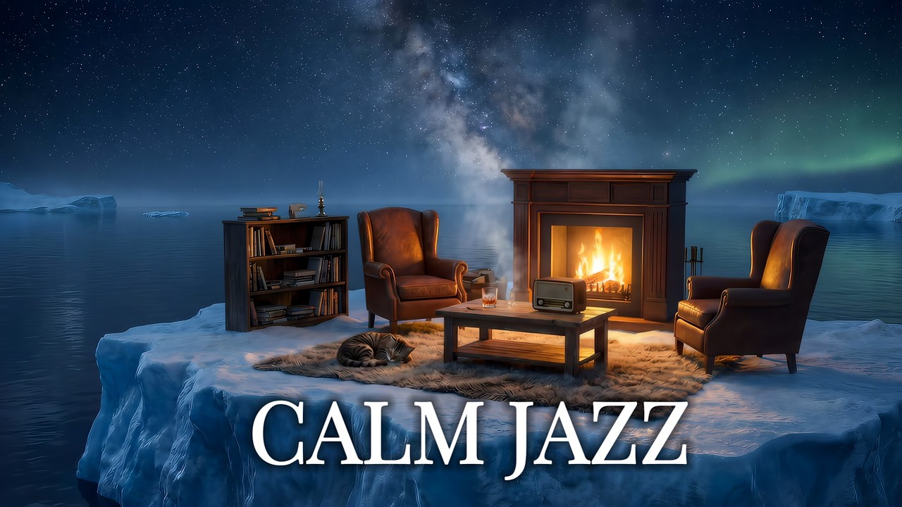 Late Night Cozy Jazz | Fireplace Ambience for Study, Work & Relax (2 Hours)
