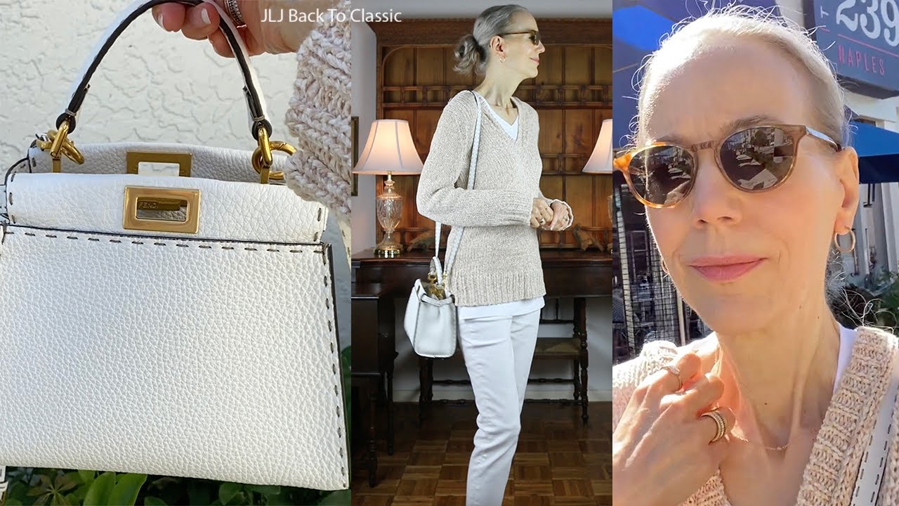 Vlog: Fendi Mini Peekaboo, White Tee, Tan Tunic Sweater, Lunch The 239 Naples, FL/ Timeless Style