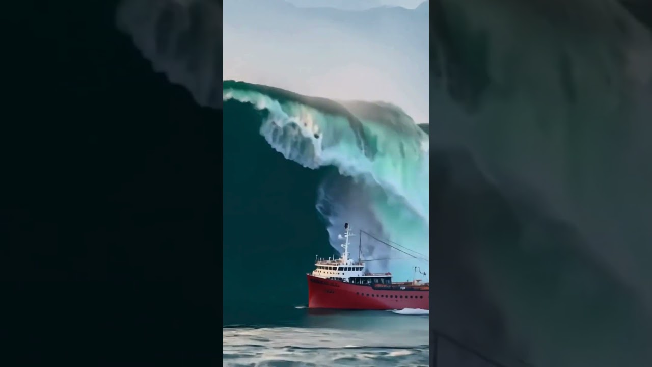 Why Is This Ship Sailing Into a Massive Wave? #ship #shipvideo #shipinstorm