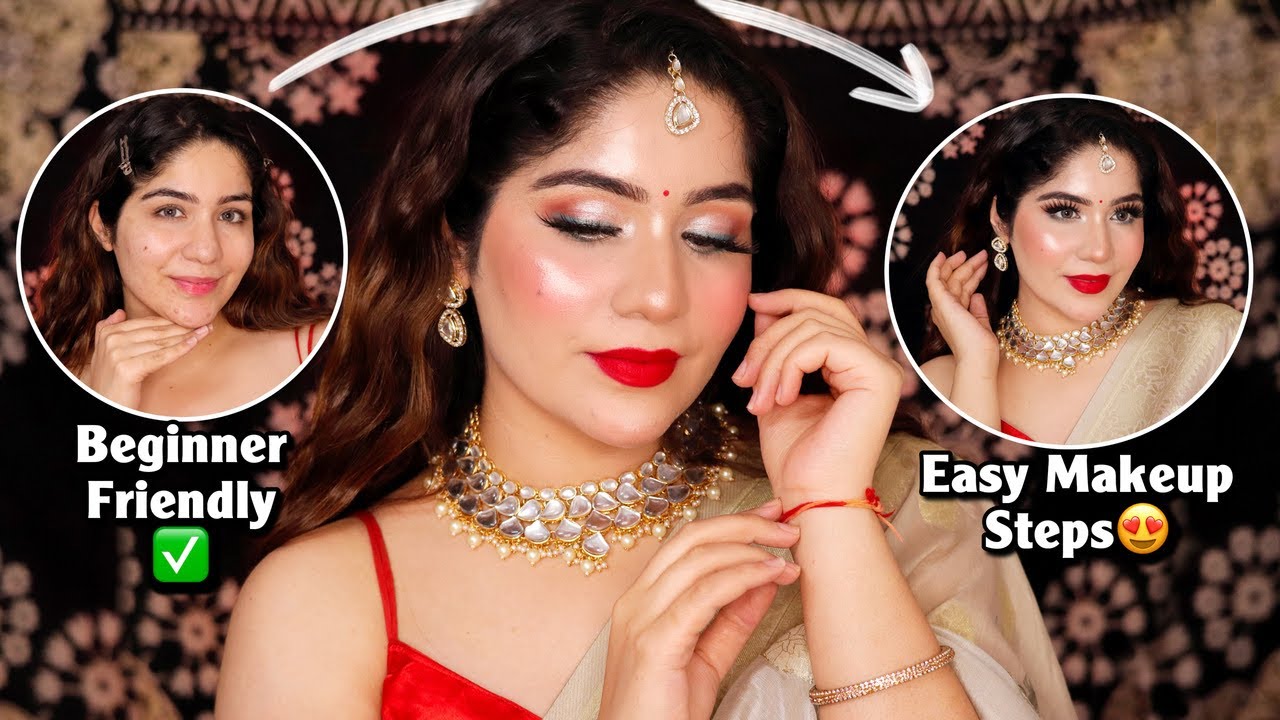 Self Party Makeup Step By Step Makeup Tutorial For Beginners For Wedding Function