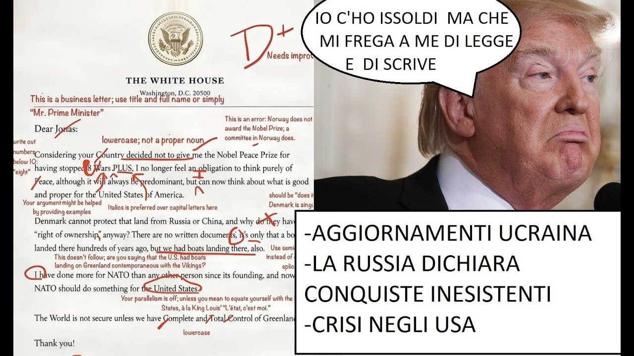 La Russia dichiara conquiste inesistenti - Aggiornamenti - La pagella da scuola elementare per Trump