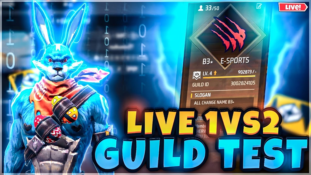 LIVE GUILD TEST 1V2🥳 FREE FIRE LIVE STREAM 💓-#freefirelive #ff #nonstoplive #livestream #fflive