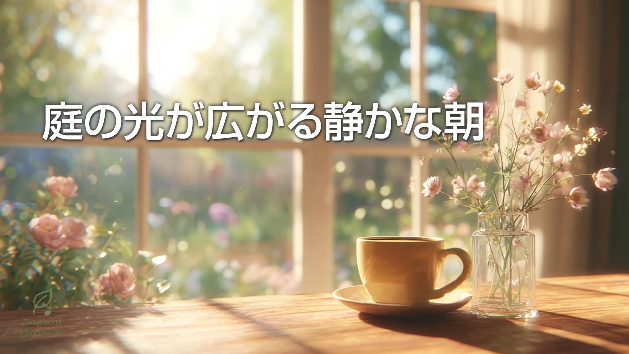 【癒しBGM】庭の光が広がる静かな朝｜Sunlit Slow Morning｜Soft Piano & Guitar for Gentle Café Mornings
