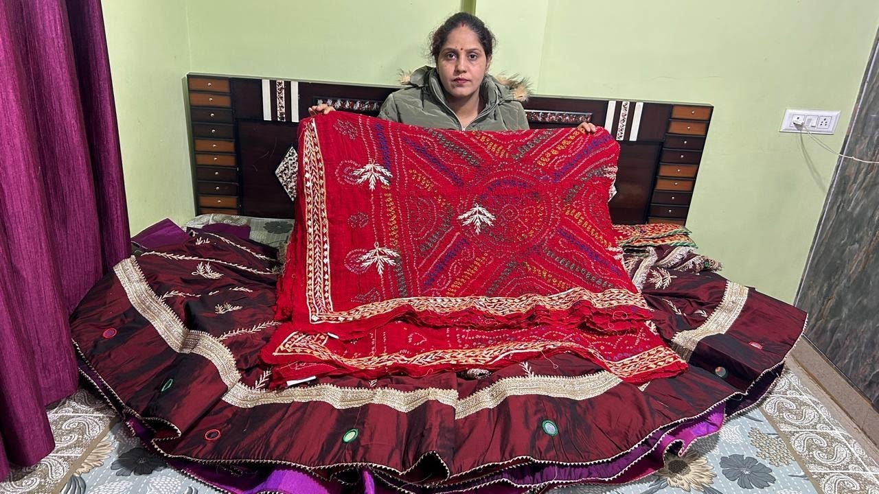 गोटा पत्ती लहंगा ओढ़नी  वीडियो 