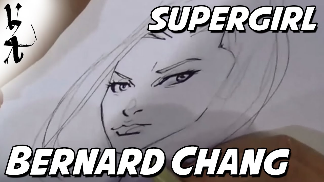 Bernard Chang drawing Supergirl