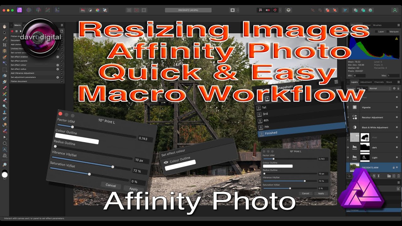 Resize Images Affinity Photo | Quick Macro Workflow