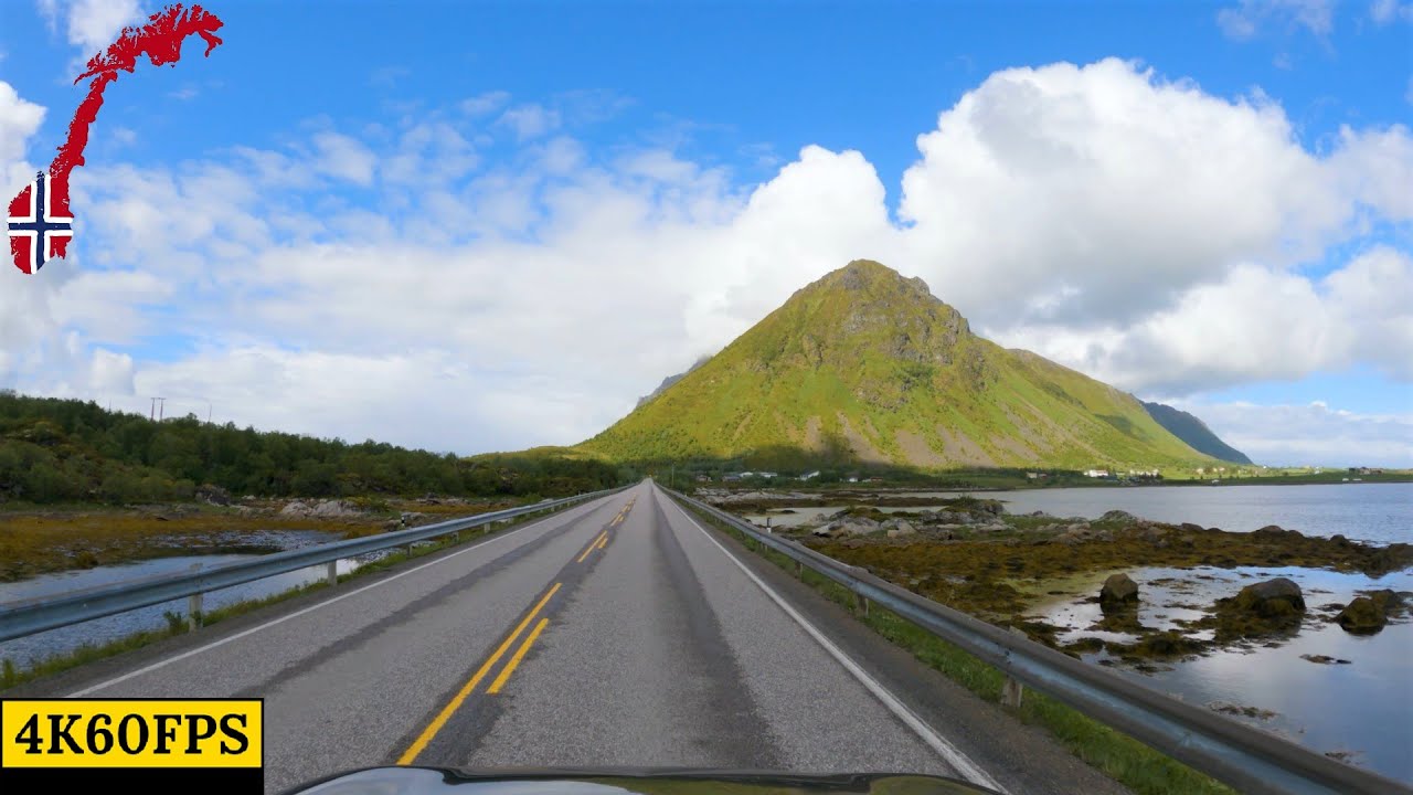 Driving in Norway - Gimsøystraumen To Eggum  - Lofoten Islands - 4K60