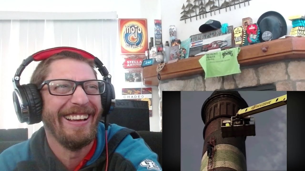 American Reacts to Fred Dibnah laddering a chimney (Part 1 & 2)
