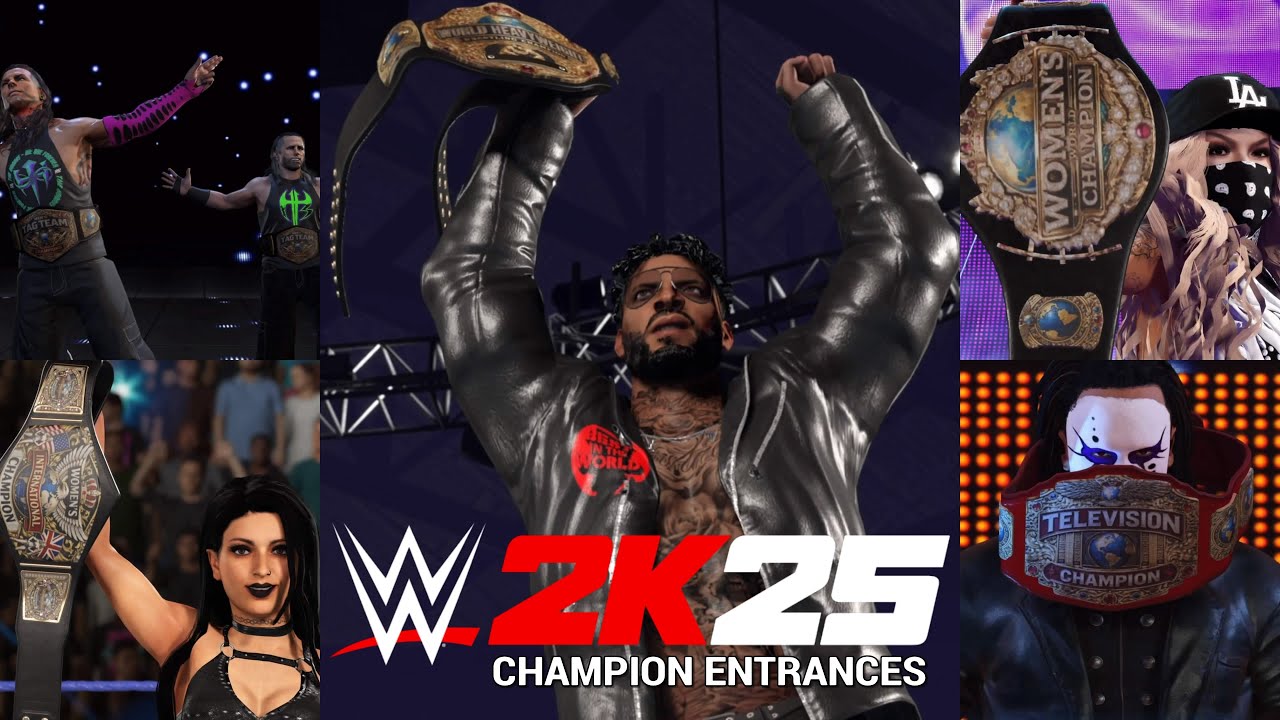 WWE 2K25 Champion Entrances CAW Universe Mode #cawuniverse