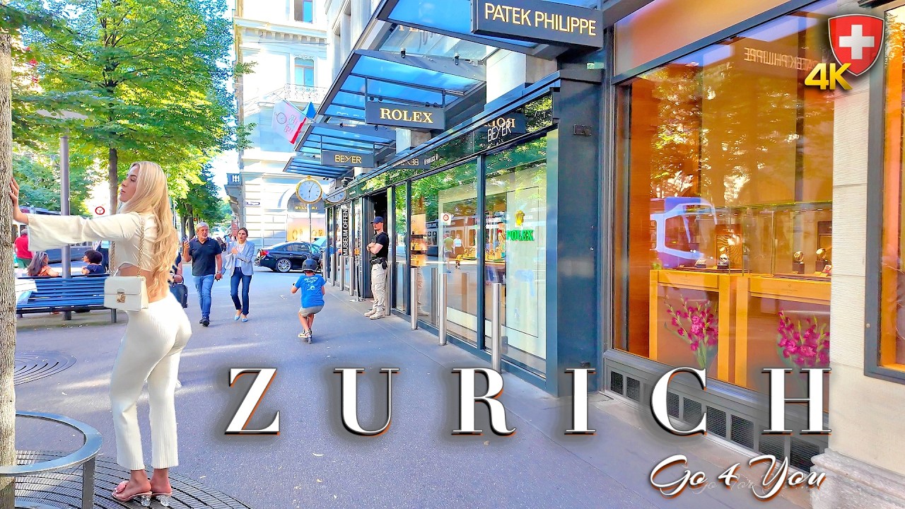 Zurich Switzerland 🇨🇭 Bahnhofstrasse 4K Walking | Switzerland's Most Famous Shopping Street